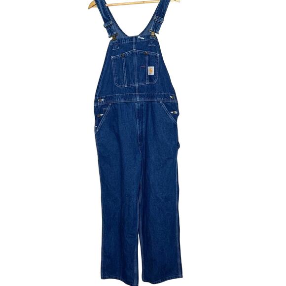 Carhartt Vintage Bib Carpenter Denim Overalls Size 38/30